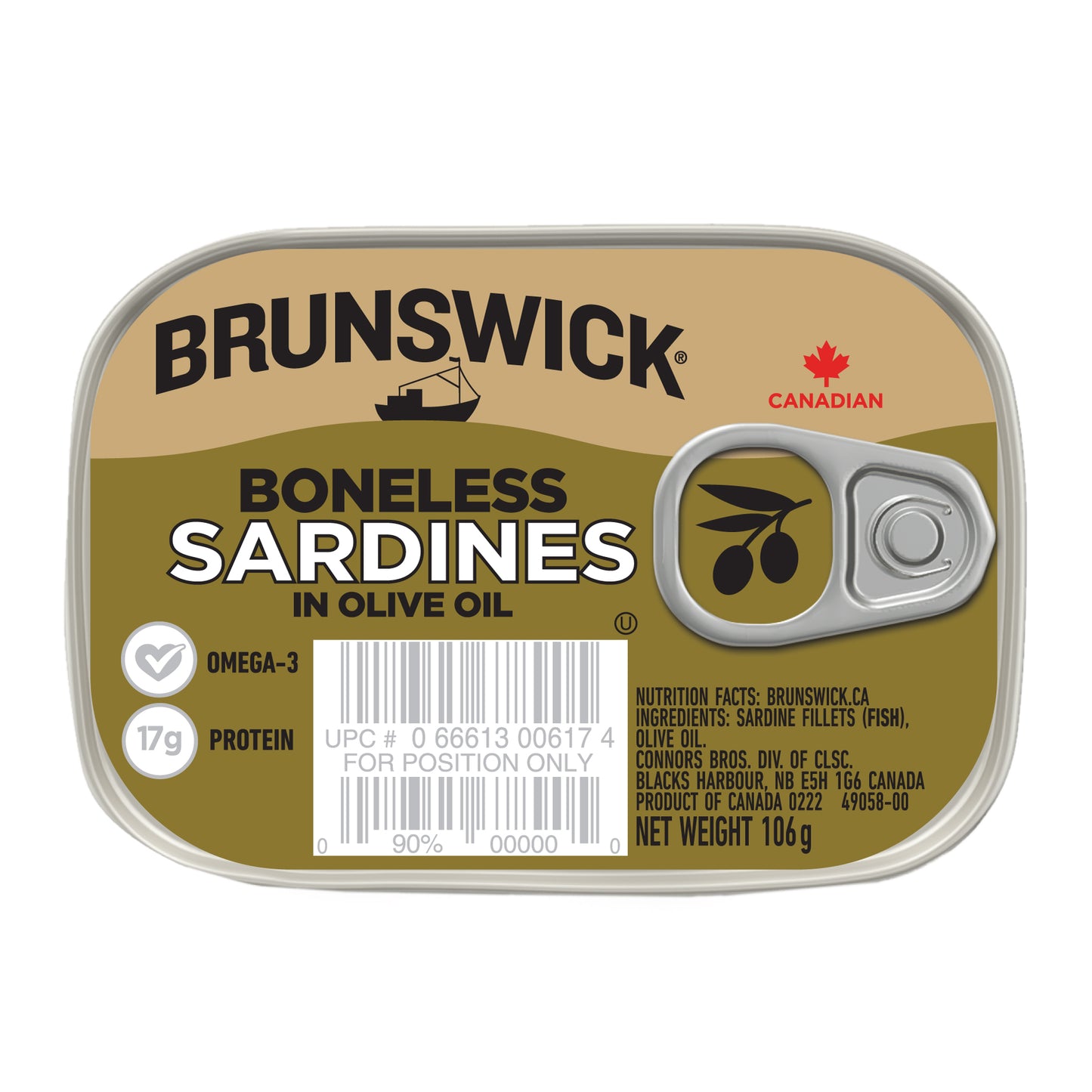 Boneless Brunswick Sardine in Soya oil 106g