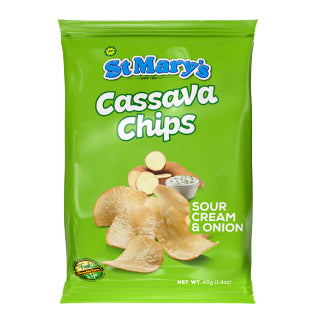 St Mary Cassava Chips Sour Cream & Onion 40g